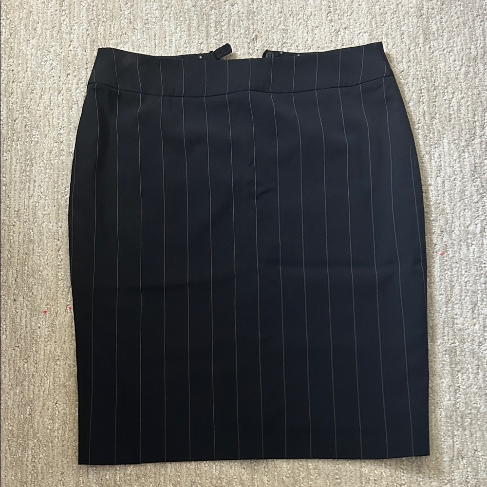 Armani Collezioni Black Pinstripe Pencil Skirt